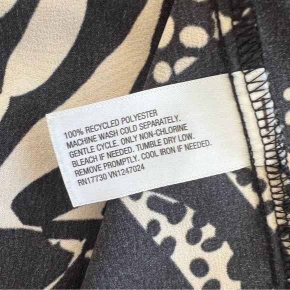 Future Collective with Alani Noelle Botanical Tie Front Black Tan Midi Skirt L - Picture 11 of 11